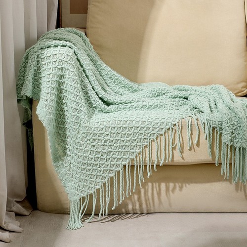 Tassel knitted blanket - tassel,