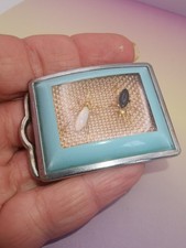 Unique Unusual Jeweled Bugs  Encased Small Belt Buckle