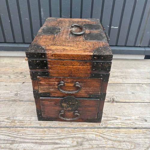 Antique tansu wooden chest - tansu, of