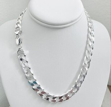 Sterling Silver Heavy Men's Curb Chain - 20 inch - SOLID 925 SILVER
