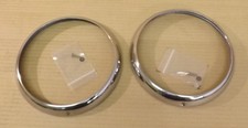 CLASSIC MINI STAINLESS STEEL OUTER HEADLAMP RINGS HR-2 ( PAIR OF )