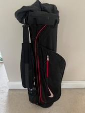 Nike Golf Sunday Carry Bag Strap and Rain Cover 2-Way Divider Black & Red