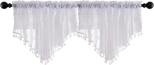 Sheer valance curtains pack - sheer, 2