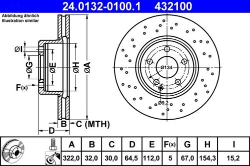 Brake disc ate 0132 - brake,