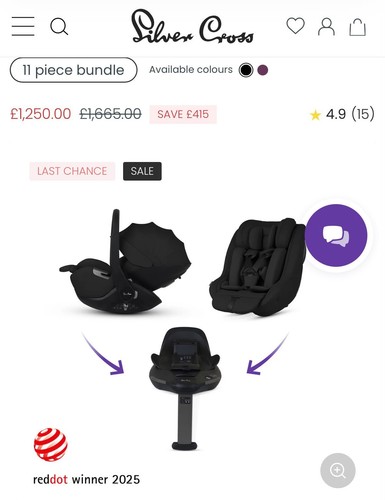 Silver cross cove pushchair - cross, 1