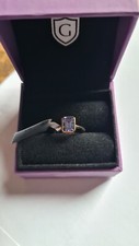 BRAND NEW AAA Rectangular/Octagon Tanzanite 9k Gold Ring Size L - M