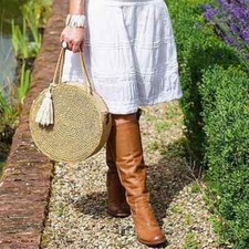 Russell & Bromley HI FRY Ladies Tan Leather Tall Heeled Boots Size EU 39 UK 6