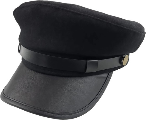 Black chauffeur driver hat - black,