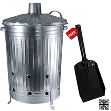 Large Incinerator Fire Bin for Garden Paper Rubbish Leaves Burner with Shovel