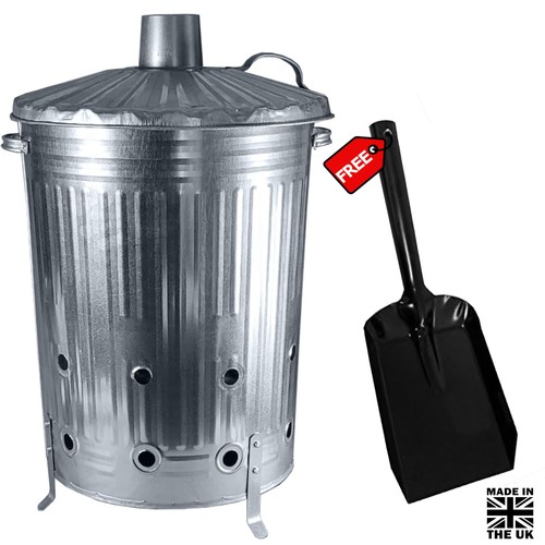 Large incinerator fire - bin, for