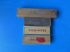 Joblot x 4 boxes vintage dominoes sets in wooden boxes