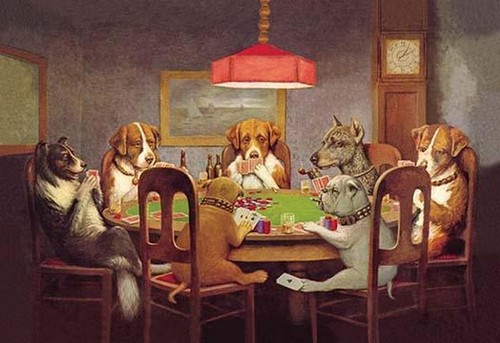 Dog poker passing the ace - dog,