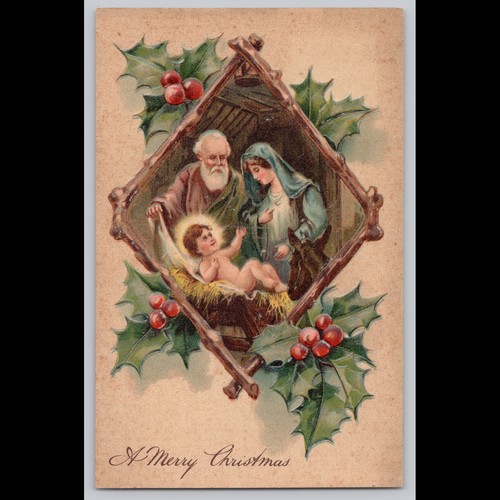 Antique postcard merry - postcard, a