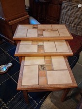 Vintage Tile Topped Teak Nest
