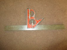 Vintage Rabone Chesterman Combination Square Ruler 12" Rare Nice Fair Fast Post