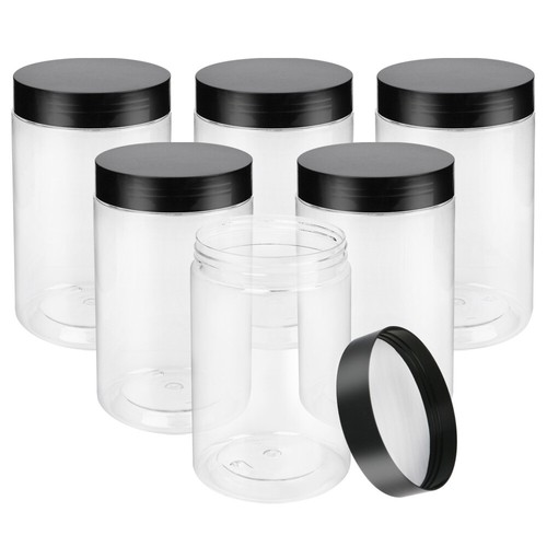 Pack 27oz clear plastic jars - pack,