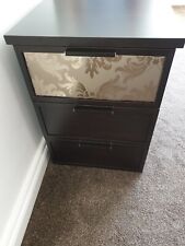 LAURA ASHLEY, black/brown, mirrored, 3 drawer, beside table/chest - John Lewis