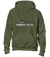 BARRETT 50. CAL HOODY HOODIE SNIPER RIFLE ARMY GAMING GAMER GIFT IDEA TOP COD