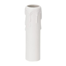 12pcs 25x100mm E14 Candle Socket Covers Candelabra Base White Plastic