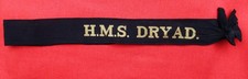 Vintage British Naval Tally HMS DRYAD. - Tied - FULL STOP