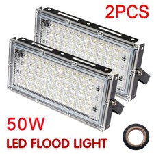 2X 50W LED Floodlight Spot Light Watt Security Flood Light Outdoor Garden Lamps