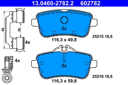 Rear brake pad - rear,