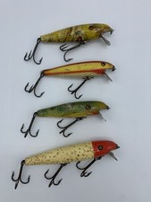 Lot of 4 Vintage Pflueger Palomine Glass Eyed Lures - Rough but Tough - Scramble