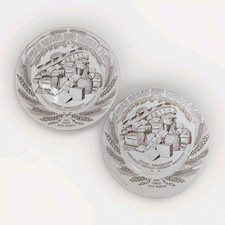 John Buck British Bread & Cheese Plate x2 24.5cm Diameter 1960s Vtg Country Home