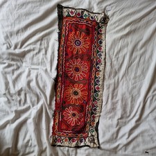 Vintage Embroidered Banjara Mirrored Indian Toran Wall Hanging 