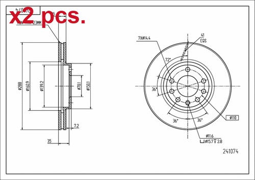 Pcs front rear brake disc - /,