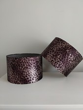 Two Fabulous Designer Silk Leopard Print Lampshades