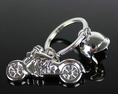 Motorbike and helmet keyring - motorbike,