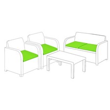 Lime 4pc Outdoor Rattan