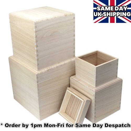 Wooden cube square box with - wooden,