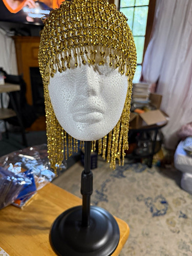 Gold metal beaded fringe - metal,