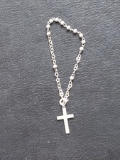 sterling silver rosary beads with cross