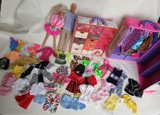 Huge Barbie Vintage Bundle 90s Carry Case+ Wardrobe Trunk+ Clothes Inc Lee Jeans