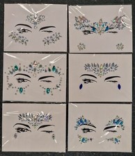 Face Gems Adhesive 3D Body Jewels Glitter Crystal Eye Sticker Jewellery UK