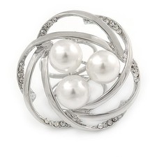 Large white glass pearl - large,