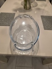 Pyrex Casserole Dish Roasting Dish With Lid Clear Glass Oval Large VGC