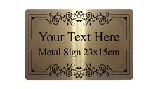 Custom Personalised Your Text Ornament Metal Aluminium Plaque Sign For House Pub
