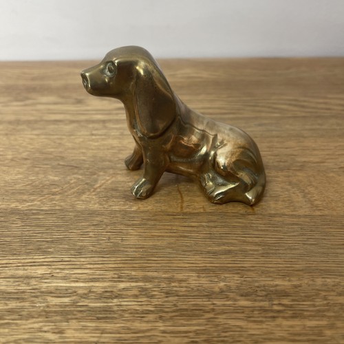 Vintage solid brass dachshund - solid,