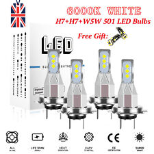 4 x H7 80w SUPER WHITE XENON UPGRADE HEADLIGHT BULBS SET 499 12V FULL/DIPPED A