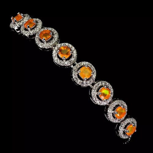 Silver bracelet fire opal - silver,