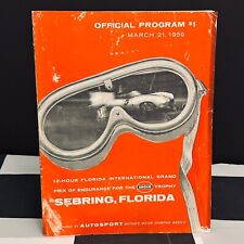 SEBRING 12 HOURS 1959 ORIGINAL RACE PROGRAMME FERRARI 250 TR GURNEY PORSCHE 718