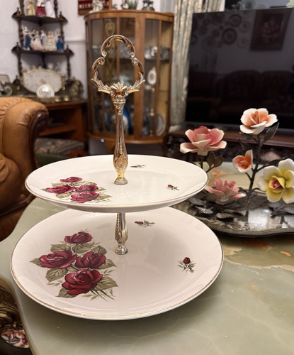 Tier floral rose ceramic - tier,