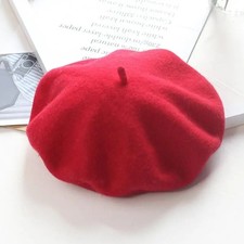 Plain Beret Hat Wool Autumn