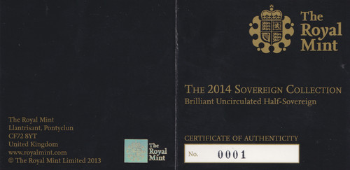 Gold half sovereign 2014 royal - half-sovereign,