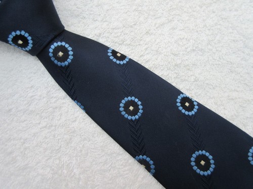 Vintage wide kipper blue white - vintage,