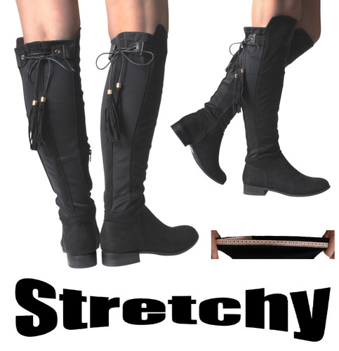 Womans suede wide fit - suede, stretch